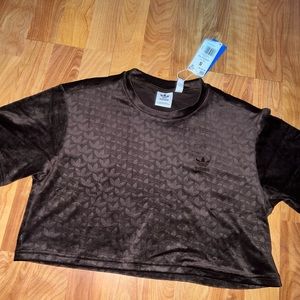 Adidas Original Velvet Crop Top Size:(S)